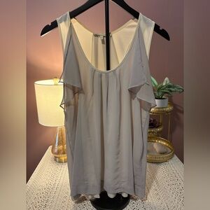 Effortlessly elegant, romantic tank in soft silver and cream. Fully lined. Sz L